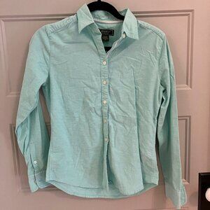 Eddie Bauer Aqua Chambray Button Down Shirt size XS